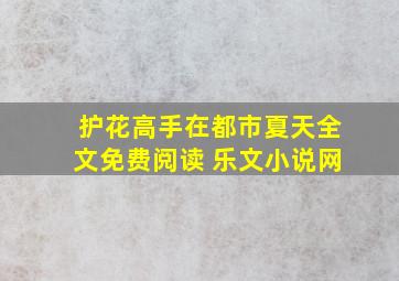 护花高手在都市夏天全文免费阅读 乐文小说网